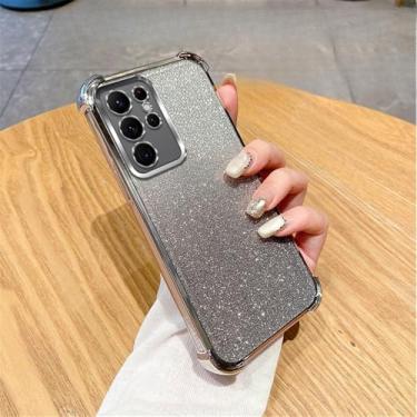 Imagem de Capa de telefone transparente com revestimento de glitter gradiente para Samsung Galaxy S24 S23 S22 Plus Ultra S20FE S21FE Note 20 Ultra à prova de choque, 2, para Samsung S23Plus