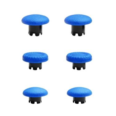 Imagem de Thumbsticks para controle PS5 Edge, substituição de pás de polegar para controle Dualsense PS5, peças de acessórios 6 em 1 para PS5 Dualsense Edge Controller Kit de reparo analógico de joystick (azul)