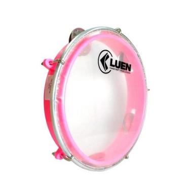 Imagem de Pandeiro Infantil rosa 8 Polegadas LUEN  Reforçado 40084RS