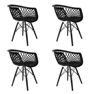 Imagem de Conjunto com 4 Cadeiras Web Preto
