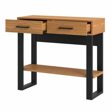 Imagem de Aparador Cleveland 2 Gavetas cor Freijo com Preto Fosco 80cm - 64582