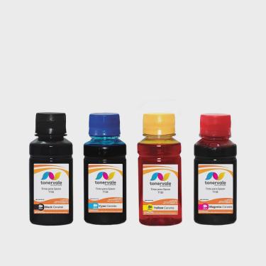 Imagem de Kit 4 Tinta Tankfull Para Cartucho Epson T-133 cmyk - Impressoras Epson TX135 TX320F TX125 TX420w TX120 de 100ml