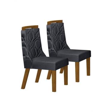 Imagem de Kit 02 Cadeiras Sala De Jantar Agata Madeira Moveis Leifer