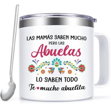 Imagem de Qtencas La Mejor Presentes Abuelita, presentes de Abuela em espanhol para Dia das Mães, aniversário, Natal, Regalos Para Abuela, presente de avó em espanhol, presente de Abuelita para avó, 400 ml