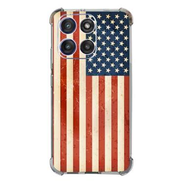 Imagem de Beaucov Capa para Moto G Stylus 2025, retrô bandeira americana patriótica proteção contra quedas à prova de choque, capa protetora de corpo inteiro resistente a arranhões para Motorola Moto G Stylus