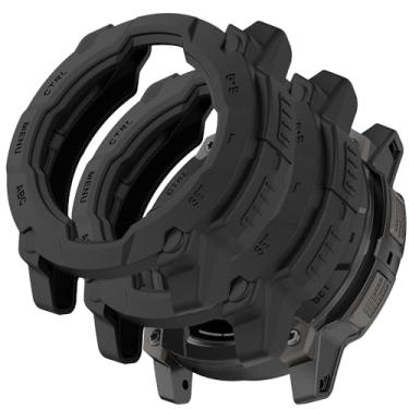 Imagem de Acddeny [2 peças] Capa compatível com Garmin Instinct® 3 50 mm, capa protetora completa preta de alta transparência com protetor de tela, [antimanchas] [resistente a arranhões] TPU - preto