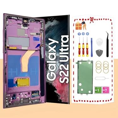 Imagem de LNONLS Tela Lcd Oled Para Samsung Galaxy S22 Ultra 5G, Conjunto De Substituição Digitalizadora Sensível Ao Toque Com Moldura, Kits Ferramentas S908U S908A, Versão Eua