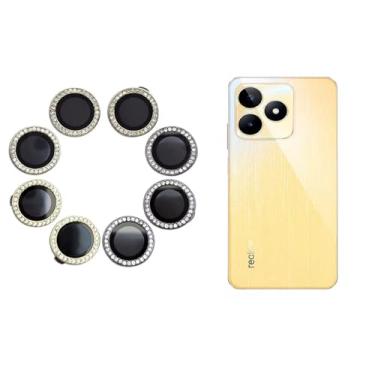 Imagem de Combo (03 PCS) Película Câmera Strass Diamonte Para Realme Note 50/ Realme C51 / Realme C53 (DOURADA)