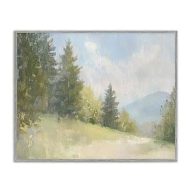 Imagem de Stupell Industries Meadow Of Green Landscape Gray Framed Giclee Art, design by Petal Prints Design, 14 x 11