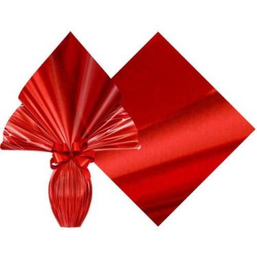 Imagem de Embalagem para OVO de Páscoa 34X34CM Vermelha Pacote com 25 - Xingo Em
