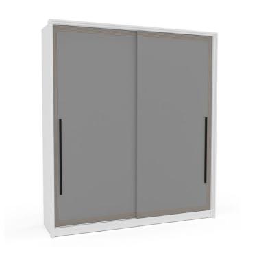 Imagem de Guarda-Roupa Casal Valência 2 Portas 2 Gavetas Branco e Cinza