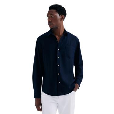 Imagem de Camisa Hering Slim em Linho Masculina Manga Longa  Esport Fino