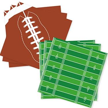 Imagem de Conjunto de guardanapos descartáveis para decoração de festa de aniversário de futebol americano, 100 peças, guardanapos de papel para lembrancinhas de porta traseira, tempo de jogo, 2 designs