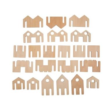 Imagem de THE FRECKLED FROG Little Happy Architect - Conjunto de 22 - Idades acima de 18 m - Blocos de madeira para crianças pequenas - Crie layouts infinitos de aldeia - Leve