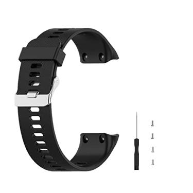 Imagem de Muovrto Pulseira de relógio para Garmin Forerunner 35, pulseira de silicone de substituição Ourdoor Sport para Garmin Forerunner 30, Preto, Alça