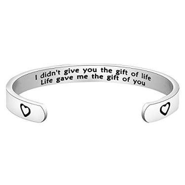 Imagem de HOLLP Pulseira Stepdaughter Rose Flower Bracelet Step Daughter Jewelry Daughter In Law Pulseira I Didn't Give You The of Life Gave Me Pulseira Stepdaughter, 8 inch, Metal