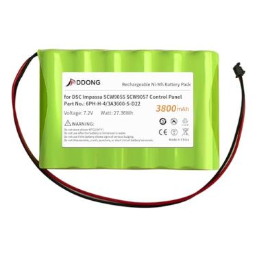 Imagem de DDONG Bateria de substituição atualizada 3800mAh 6PH-H-4/3A3600-S-D22 para ADT DSC Impassa 9057 SCW9055 SCW9057 BH7236-SS 17000145 17000152 Sistema de alarme de painel de controle sem fio Bateria