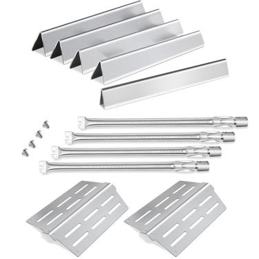 Imagem de Barras aromatizadoras defletores de calor tubos queimadores para grelhas Weber Genesis série 300 com botões de controle frontais, Genesis E310 E320 E330 S310 S320 S330, peças para Weber 7620 7621 7622