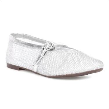 Imagem de Sapatilha Anacapri Tela Brigitte Glamour Prata - Feminino-Feminino