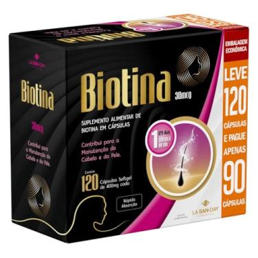 Imagem de Biotina Rápida Absorção (Leve 120 e Pague 90 Cápsulas SoftGel) - Contribui para a manutenção do cabelo e da pele, Atua na produção de queratina