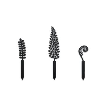 Imagem de WADORN 3 estilos de samambaias de metal decorativas para jardim, plantas engraçadas de metal ao ar livre, estátuas de samambaia, silhueta, ornamento, presentes, planta engraçada, decoração ao ar livre