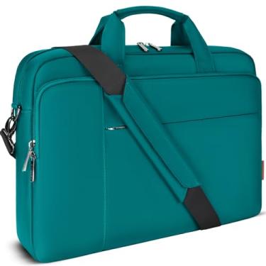 Imagem de DOMISO Bolsa para laptop de 17,3" Pasta de negócios resistente à água Notebook Messenger Bolsa de ombro para MacBook Pro 17/Dell Inspiron/MSI GS73VR Stealth Pro/Lenovo IdeaPad/HP Envy/ASUS ROG, Turquesa