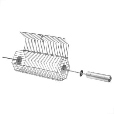Imagem de Grelha Tambor Coração com Engrenagem Cromada para Churrasqueira Elétrica – Ideal para Coração de Frango Coxinha e Asa
