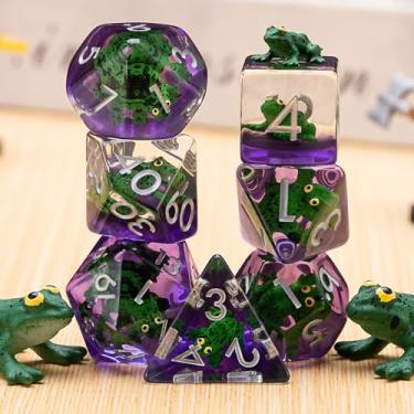 Imagem de Resin Frog DND Dice Set, Polyhedral D&D Dice Animal Inclusion Dice for Dungeons and Dragons MTG RPG Board Games