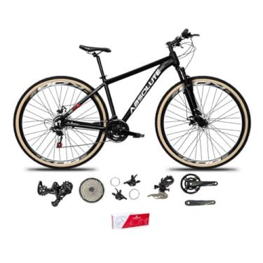 Imagem de Bicicleta Aro 29 Absolute Nero 5 Kit 2x9 Freio Hidráulico K7 Suspensão com Trava Pneu Faixa Bege (Preto, 19)