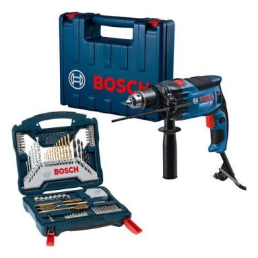 Imagem de Furadeira De Impacto Bosch Gsb 16 Re Com Kit 70 Peças 110v