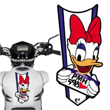 Imagem de Adesivo Faixa Gravata sem resina Moto Margarida azul - Teu Adesivo, Az