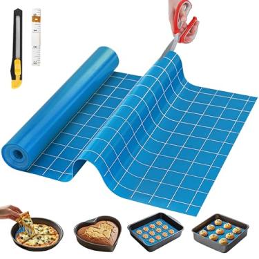 Imagem de Tapete de silicone para assar, 40,6 cm x 1,8 m, assadeira de corte livre, antiaderente reutilizável para massa e pastelaria, rolo de silicone antiderrapante para forro de fritadeira a ar, liofilizador
