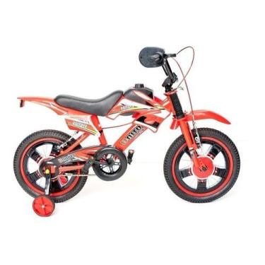Imagem de Bicicleta  Infantil Unitoys Moto Cross Aro 16 Freios V-brakes Cor Verm