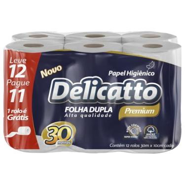 Imagem de Papel Higiênico Folha Dupla 12 Rolos 30 mts Delicatto Premium