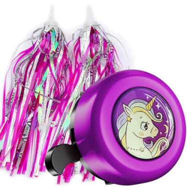 Imagem de Rivsli 1 Campainha De Bicicleta Infantil E 2 Streamers Para Infantil, Som Alto Claro, Estrada Com Desenho Animado, Elétrica, Cruiser, Acessórios Infantis