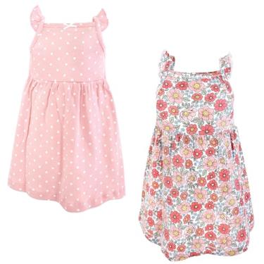 Imagem de Hudson Baby Vestidos de algodão para bebês e meninas, Coral floral bonito, 3-6 Meses