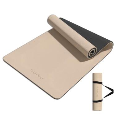 Imagem de PAIDU Tapete de ioga antiderrapante, antirasgos, extragrosso, alta resiliência, profissional, poe, para mulheres, homens, crianças, 70 x 24 x 8 mm, treino, ioga, pilates e exercícios de chão, com alça