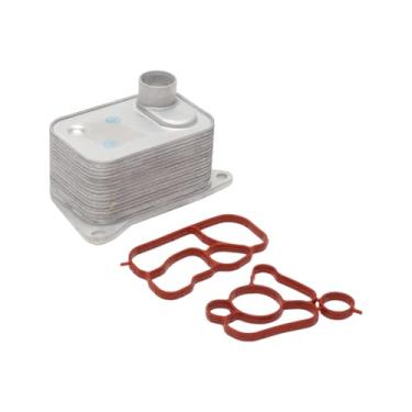 Imagem de ACROPIX Resfriador de óleo do motor para Volkswagen Atlas 18-22 Refrigerador de óleo de transmissão Trans Cooler com vedações O-ring No.06K117021B Liga de alumínio tom prateado 1 conjunto carro