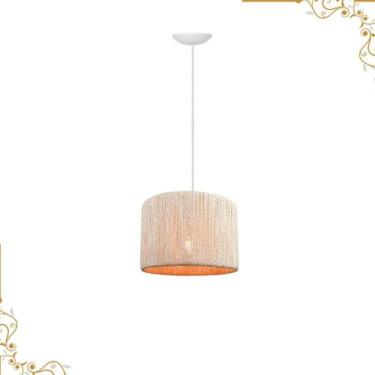 Imagem de Luminária Pendente Teto Fabricada Sisal Natural Cor Palha ou Chocolate