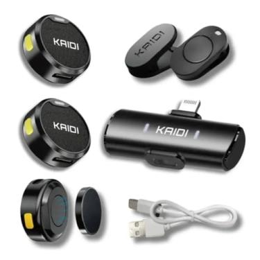 Imagem de Microfone Sem Fio Duplo Lapela Celular Para Lightning, Microfone de lapela profissional sem fio, 2 mini microfones sem fio com cancelamento de ruído (Conector iPhone/iPad Lightning)