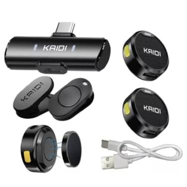 Imagem de Microfone Sem Fio Duplo Lapela Celular Para Tipo-c, Microfone de lapela profissional sem fio, 2 mini microfones sem fio com cancelamento de ruído (TIPO-C)