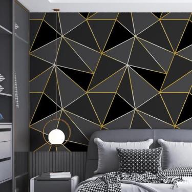 Imagem de Kit 5 Rolos Papel De Parede Adesivo Zara Tons De Preto 3,0M - Gh Papel