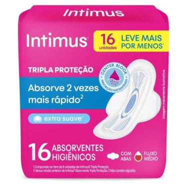Imagem de Absorvente intimus tripla proteção suave com abas 16 unidades