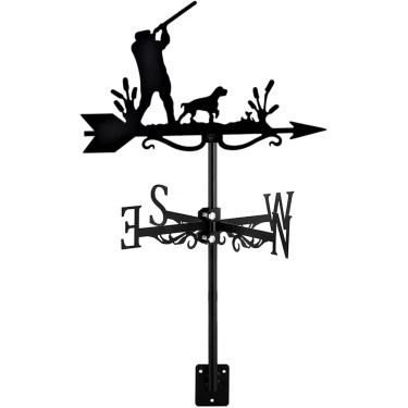 Imagem de Cata-vento De Caçador De Cata-vento E Cão Com Montagem No Telhado, Indicador De Direção Do Vento Para Jardim De Caça De Fazenda Decorações De Metal, Pothunter
