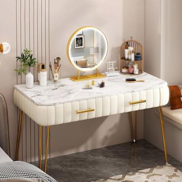 Imagem de Penteadeira Com Espelho Led Para Quarto, Mesa De Maquiagem Com Gaveta Deslizante Espaçosa, 3 Modos De Iluminação, Beige, 60cm/23.6in