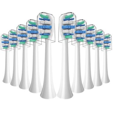 Imagem de Cabeças de substituição para escovas de dentes elétricas Phillips Sonicare, pacote com 10, branco (azul, 1 unidade (pacote com 10))