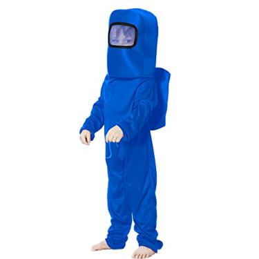 Imagem de Noucher Kids Astronaut Costume Game Space Suit Red Jumpsuit Halloween Backpack Cosplay Costumes for Boys Kids Girls Aged 3-10(Tag XL(9-10T), Blue)