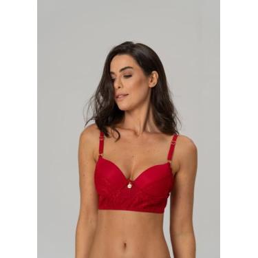 Imagem de Sutiã Alongado de Tule com Renda - New Love, P, Rubi