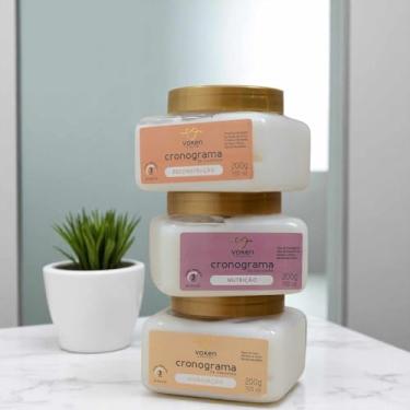 Imagem de Voken Kit Cronograma Capilar, 3 Máscaras de 200g, Hidratação, Nutrição e Reconstrução, Ação em 3 Minutos