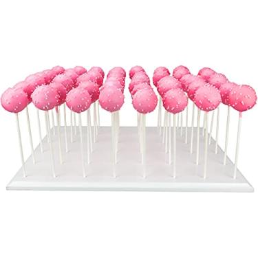 Imagem de Nangopop Suporte para bolo Pop – Suporte para pirulitos de madeira com 48 unidades, suporte para doces ou sugadores para casamento, chá de bebê, festa de aniversário – Serve para palitos de pirulito de 5/32" (4 mm)